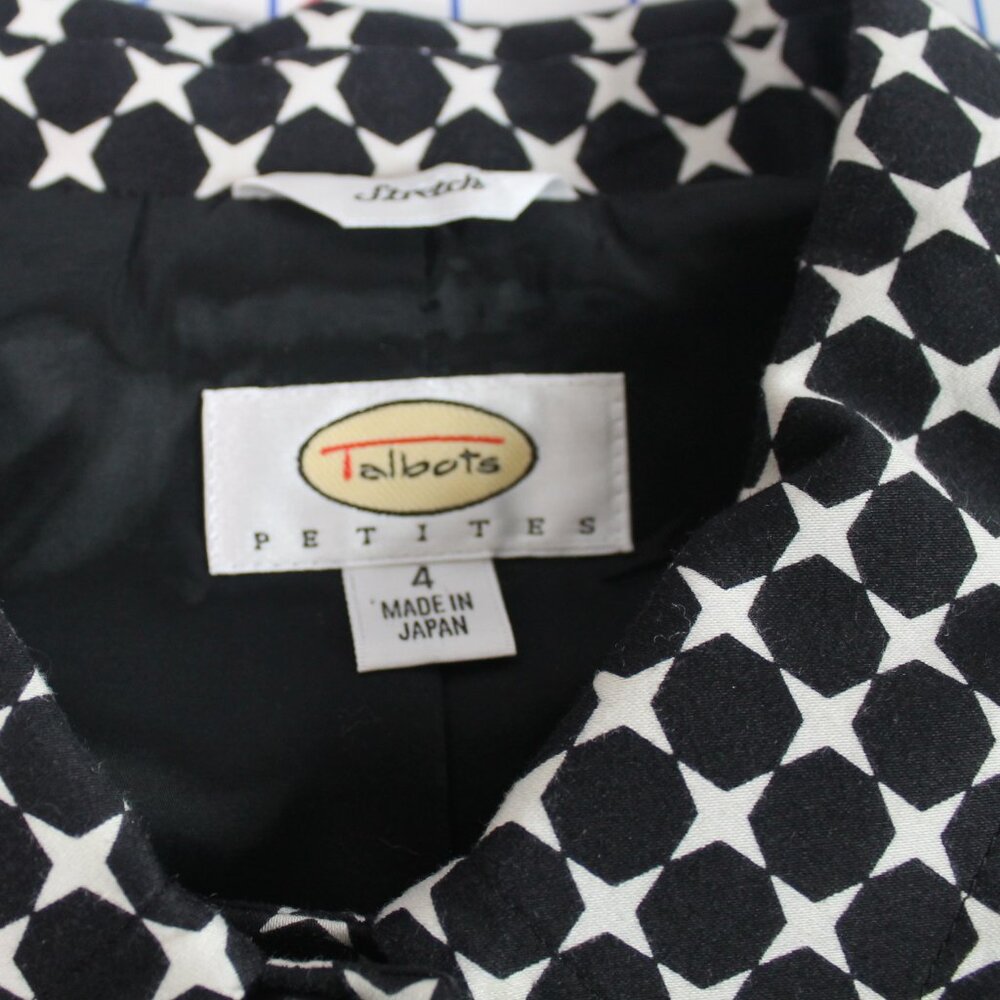 Talbots Retro Swing Blazer 60s Vibe 3/4 Sleeves Cotton Blend Size 4P - Picture 8 of 13